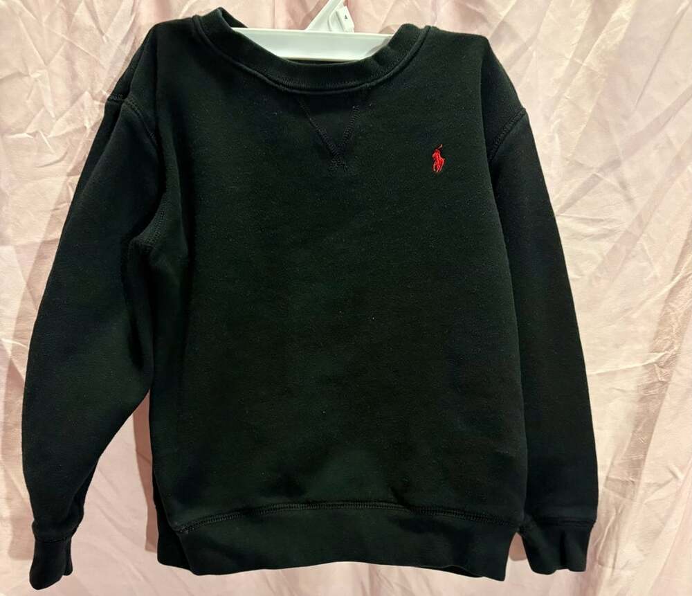 Polo Ralph Lauren Black Fleece Crewneck Sweatshirt Kids Size 6